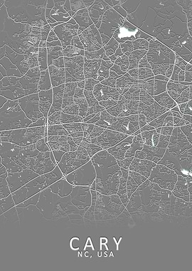 Cary NC USA City Map