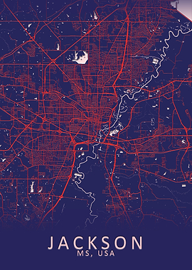 Jackson MS USA City Map