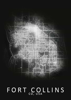 Fort Collins USA City Map