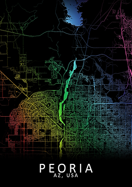 Peoria AZ USA City Map