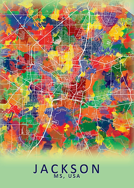 Jackson MS USA City Map