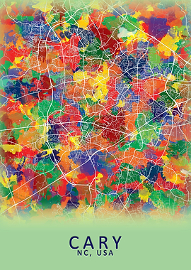 Cary NC USA City Map