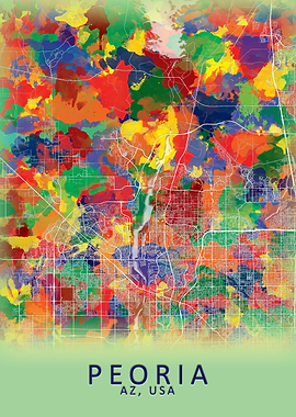 Peoria AZ USA City Map