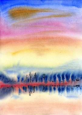 Mountain Lake At Sunset