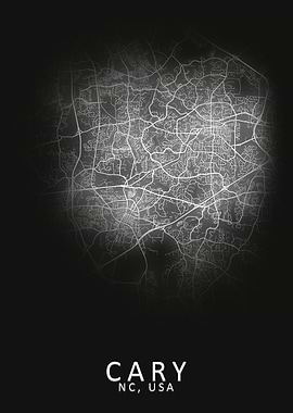 Cary NC USA City Map