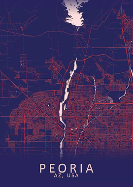 Peoria AZ USA City Map