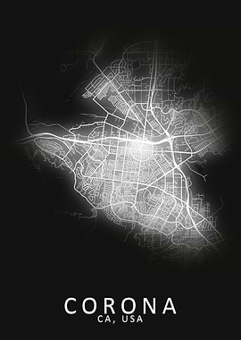 Corona CA USA City Map