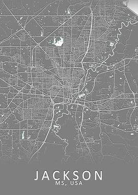 Jackson MS USA City Map