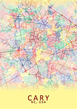 Cary NC USA City Map