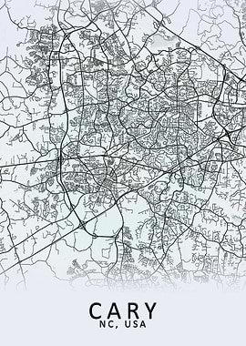 Cary NC USA City Map