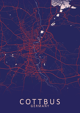 Cottbus Germany City Map