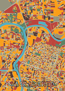 sacramento map retro