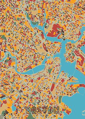 boston map retro