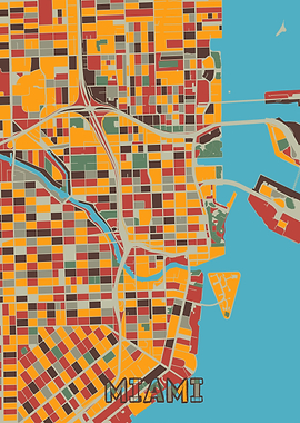 miami map retro