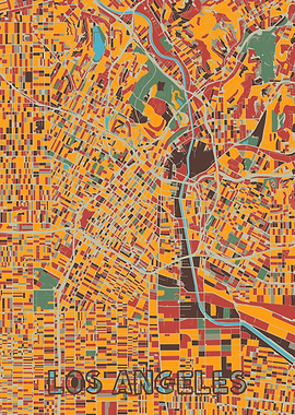 los angeles map retro