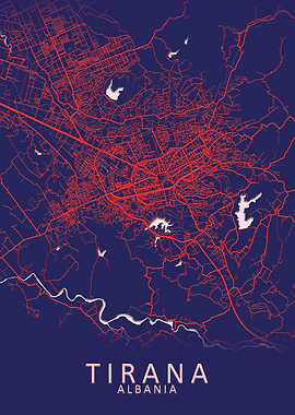 Tirana Albania City Map