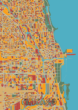chicago map retro