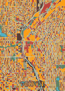 denver map retro