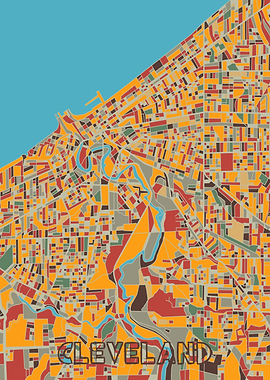 cleveland map retro