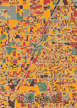 las vegas map retro