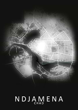 Ndjamena Chad City Map