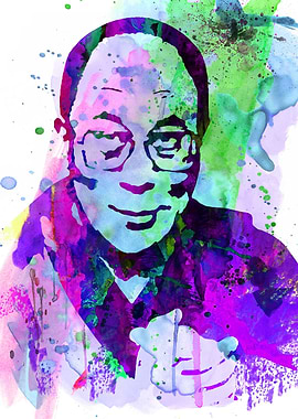 Dalai Lama Watercolor