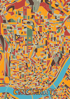 cincinnati map retro