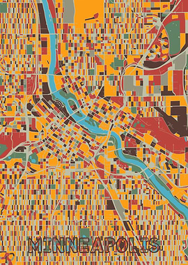minneapolis map retro