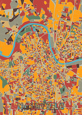 nashville map retro