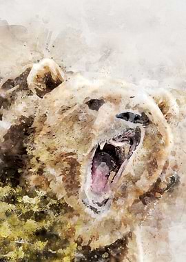 Grizzly Bear Painting Art
