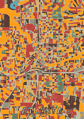 atlanta map retro