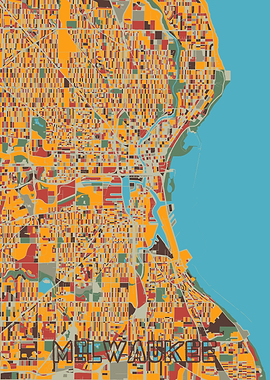 milwaukee map retro