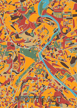 stuttgart map retro