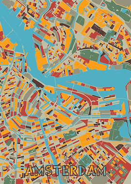 amsterdam map retro