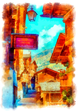 Valais Switzerland Sketch