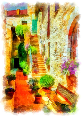 Street in Umbria Italy