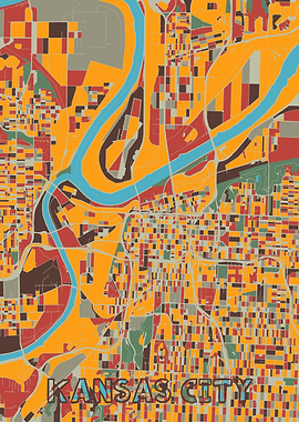 kansas city map retro