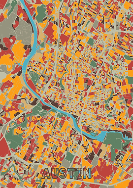 austin map retro