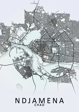 Ndjamena Chad City Map
