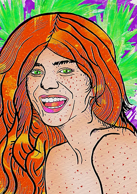 Redhead girl smiling