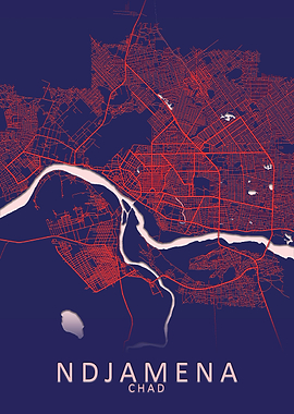 Ndjamena Chad City Map