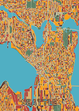 seattle map retro