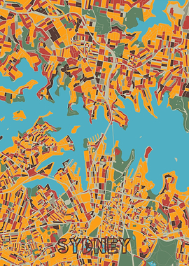 sydney map retro