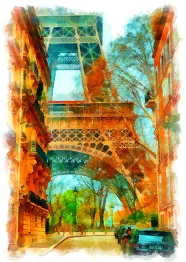 Eiffel Tower Watercolor