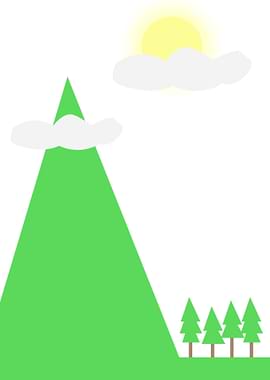 Mountain and pine tree