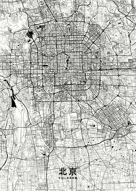 Beijing map white