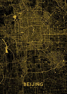 Beijing map gold
