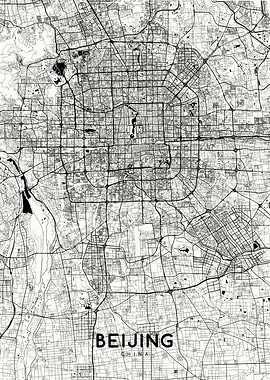 Beijing map white