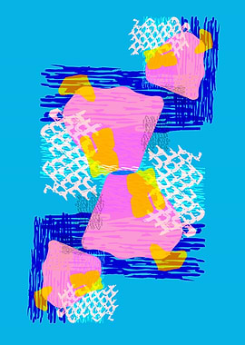 Graphic Animal Motif Blue