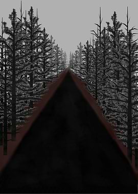Road between Pines